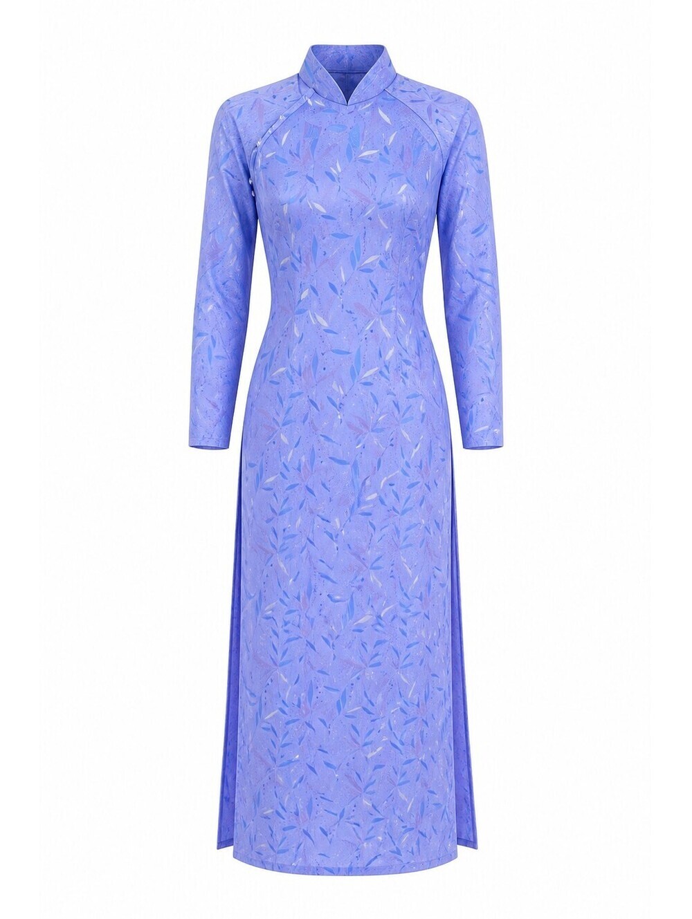 Traditional Vietnamese Ao Dai Silk Embroidered Long Dress Tunic Size XS New
